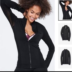New with Tags VS Victoria Secret PINK Burgundy Seamless Full Zip Jacket Active L